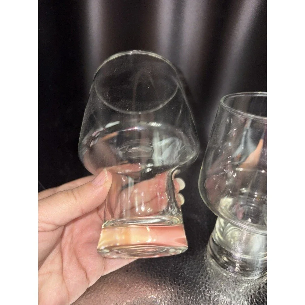 Set Of 2 Vintage 1970s Libbey Accent Steiner Beer Glasses - Weighted Base 16 Oz